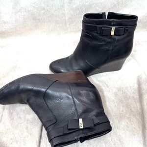 Cole Haan Black Ankle Boots with Wedge Heel